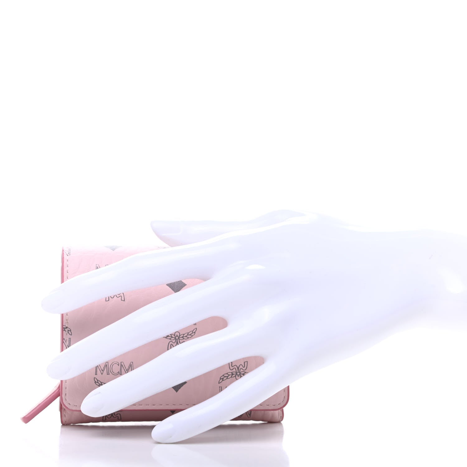 MCM Visetos Trifold Wallet Pink 2 of 9