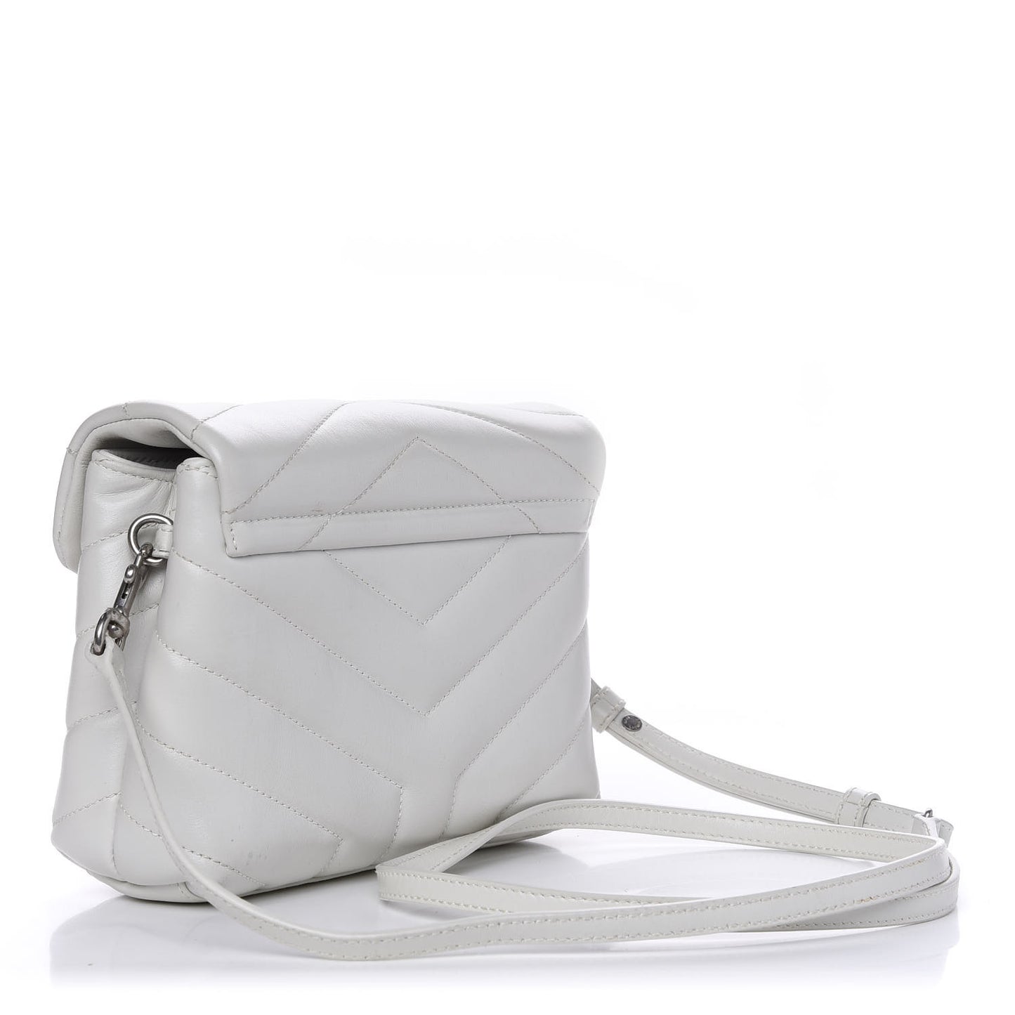 Calfskin Y Quilted Monogram Toy Loulou Chain Satchel Ivory