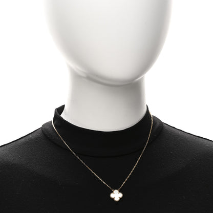Van Cleef & Arpels 18K Gold Mother of Pearl Vintage Alhambra Pendant Necklace 2 of 6