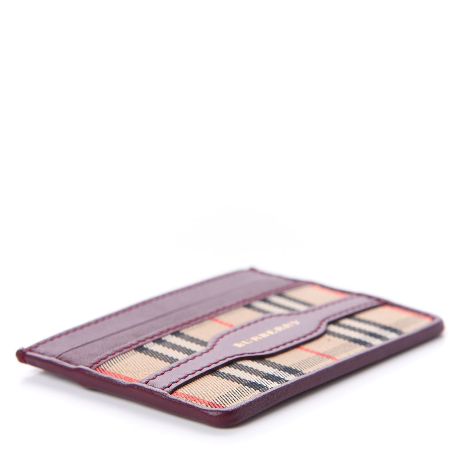 Burberry Smooth Calfskin 1983 Knight Check Card Case Antique Red 4 of 7