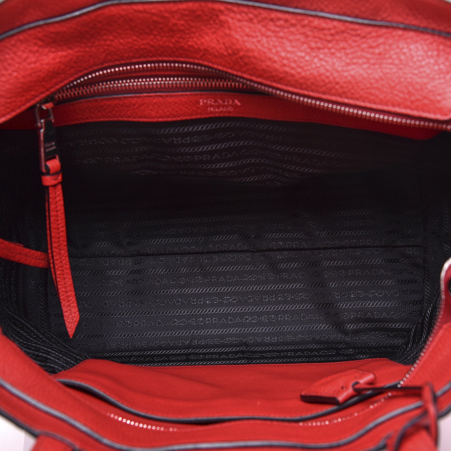 Prada Vitello Phenix Tote Rosso 5 of 10