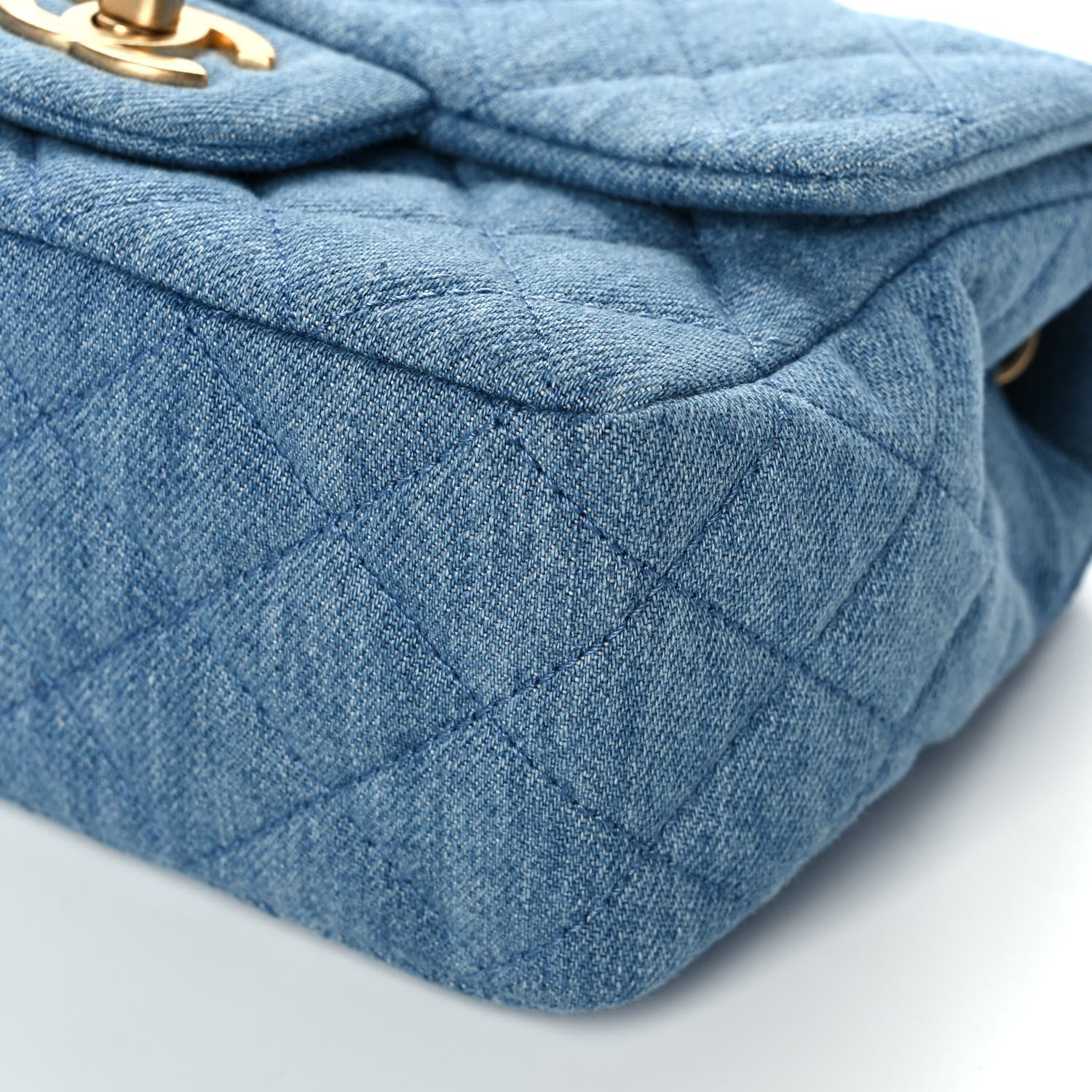 Chanel Denim Quilted Mini Pearl Crush Flap Blue 10 of 12