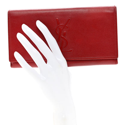 Saint Laurent Goatskin Belle De Jour Flap Wallet Rouge Orient 2 of 8