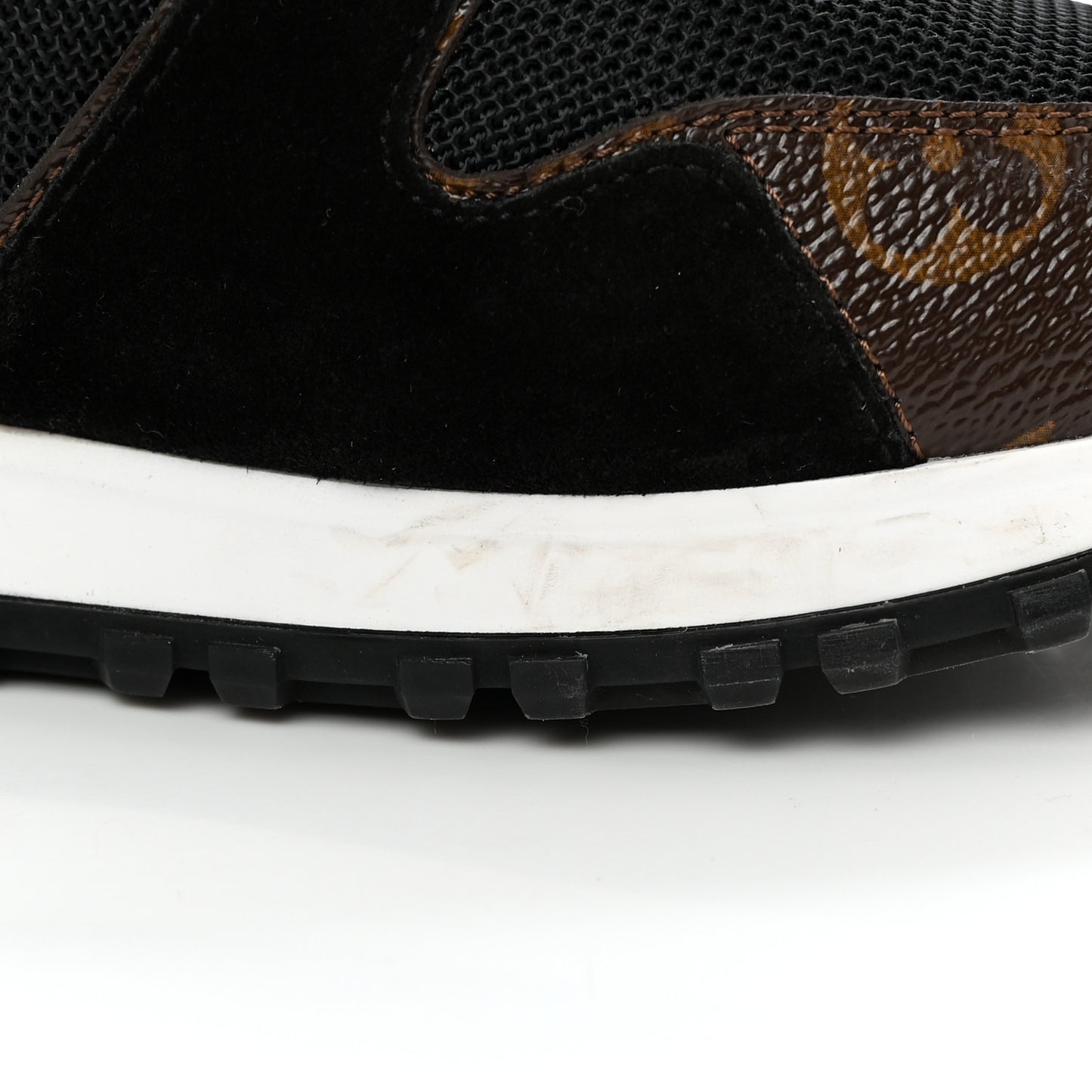Suede Monogram Run Away Sneakers 37.5 Black