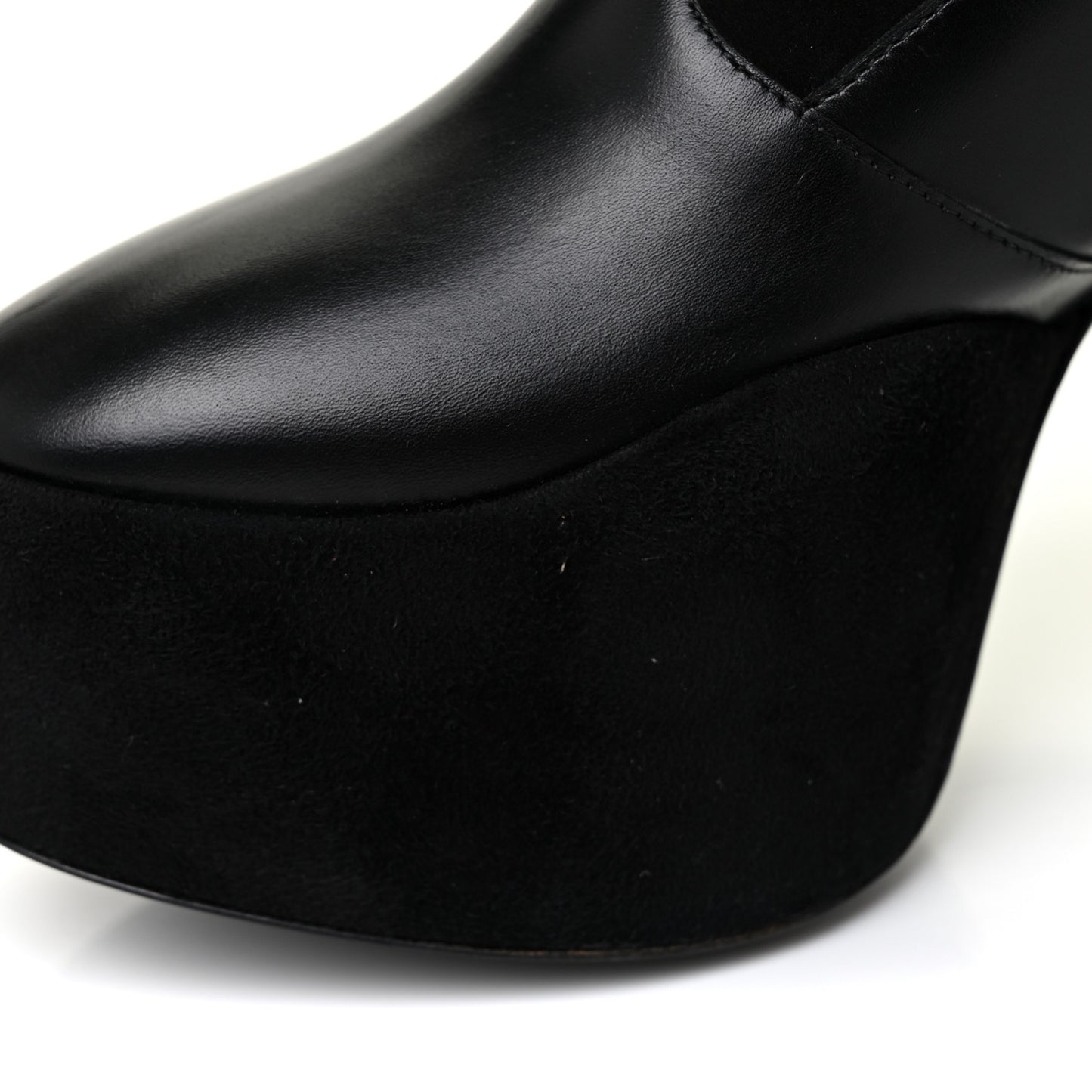 Suede Podium Platform High Boots 37 Black