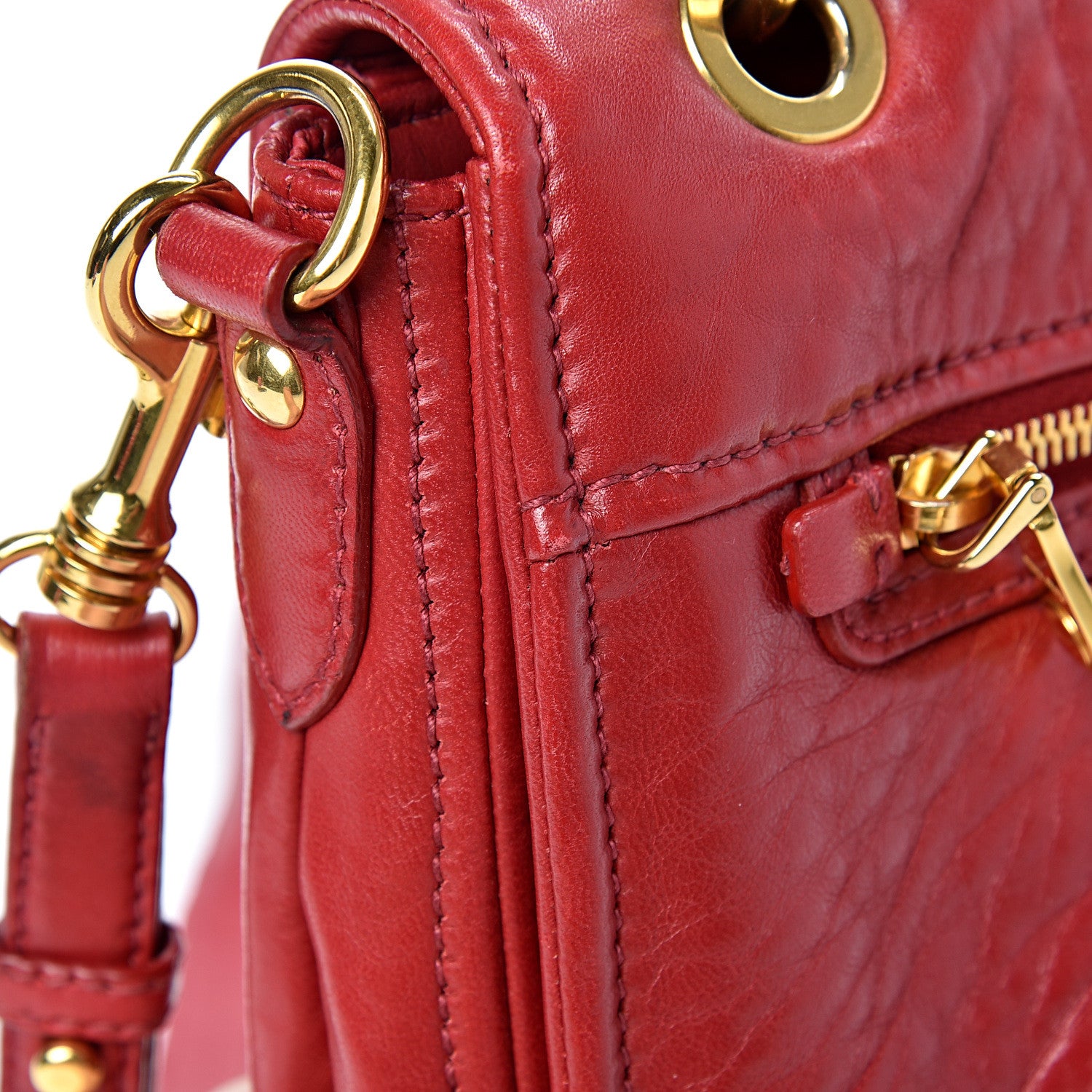Miu Miu Nappa Padded Shoulder Bag Rubino 18 of 20
