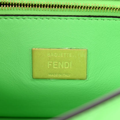 Fendi Nappa Small FF Embossed Midi Chain Baguette Edamame 6 of 10