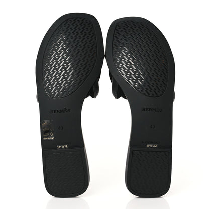Hermes Rubber Aloha Sandals 40 Black 5 of 8