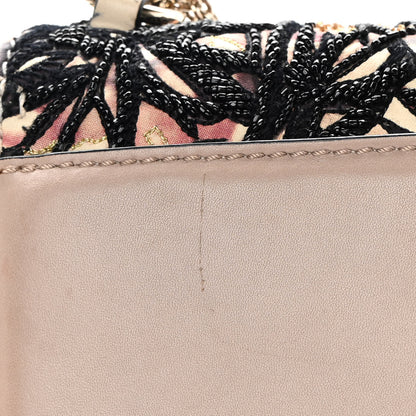 Valentino Garavani Vitello Embroidered Beaded Medium Glam Lock Rockstud Flap Beige 15 of 17