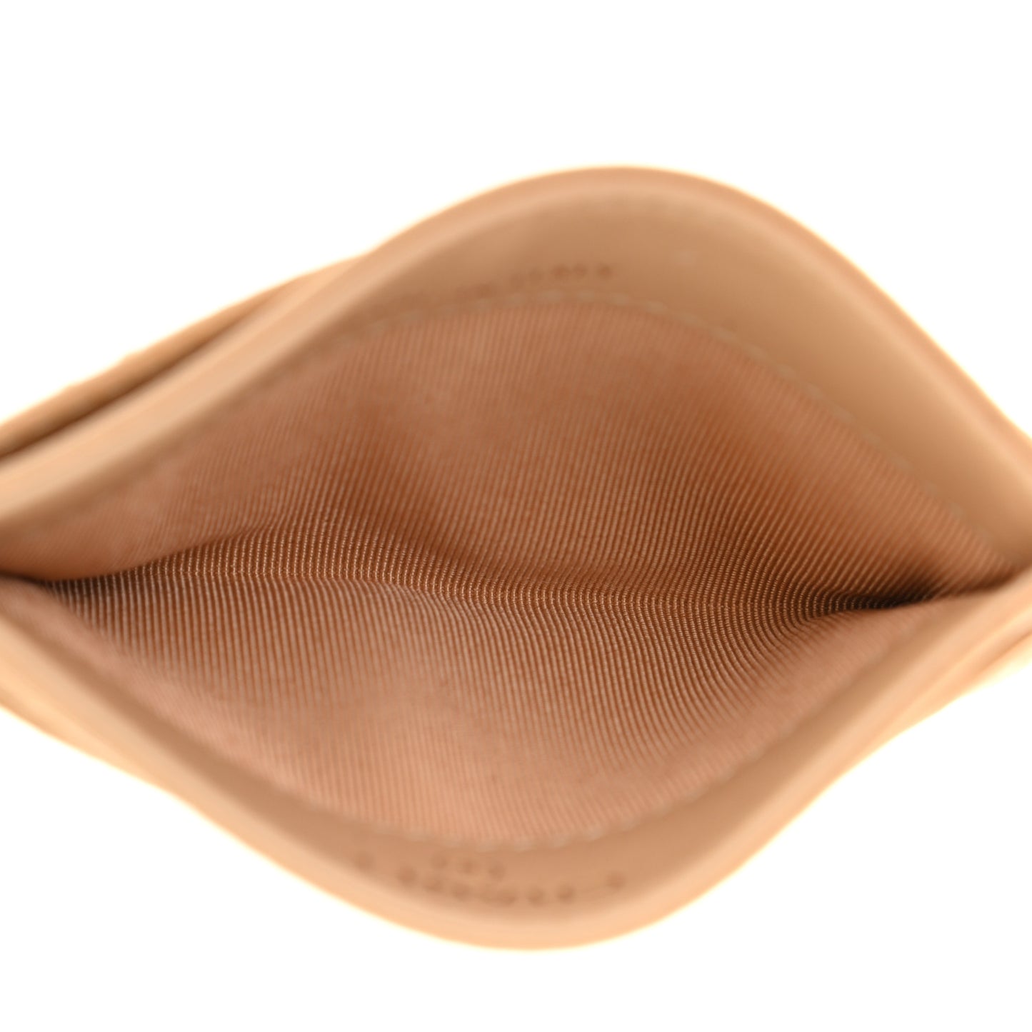 Caviar Quilted Card Holder Beige