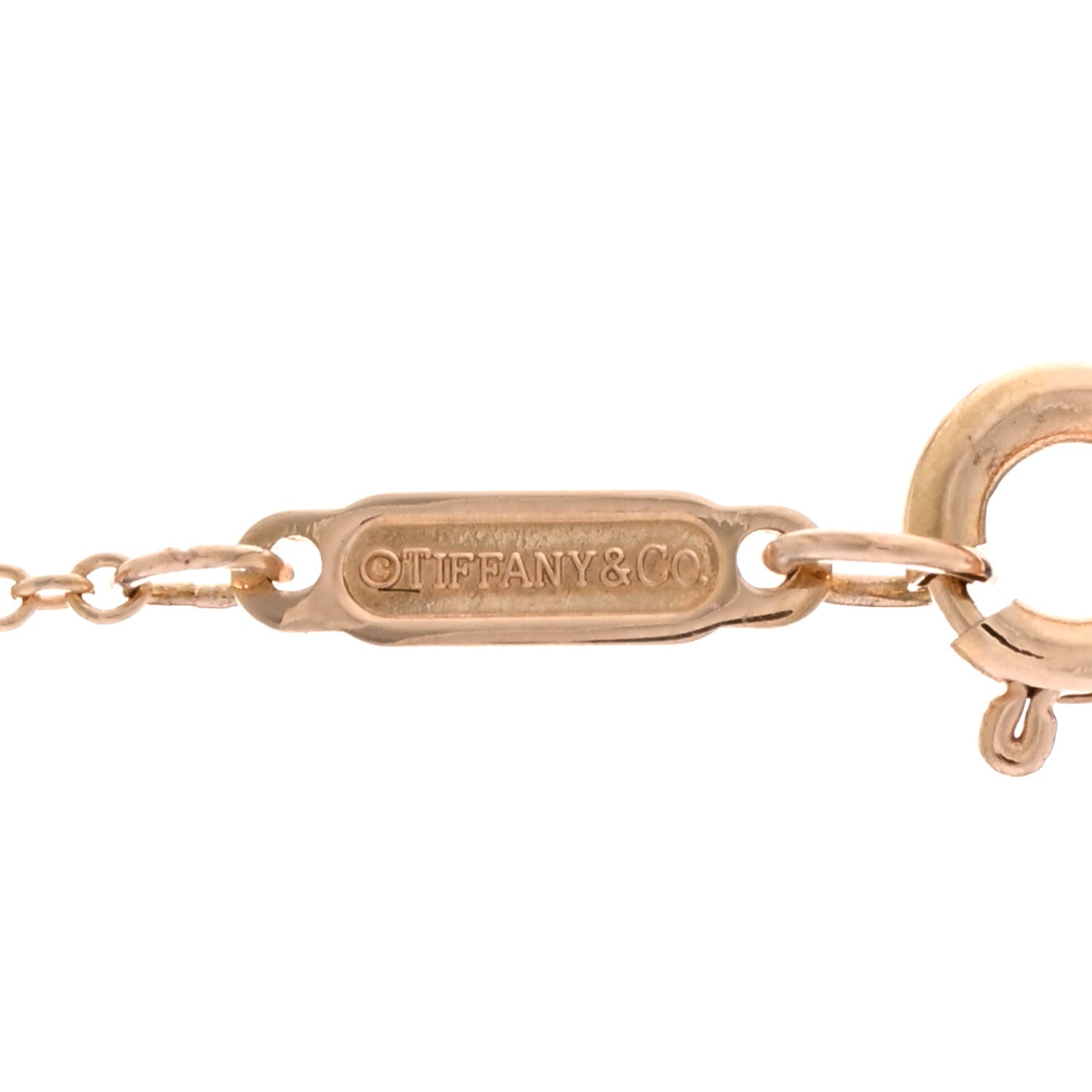 Tiffany 18K Rose Gold Platinum Diamond Schlumberger Lynn Pendant Necklace 4 of 5