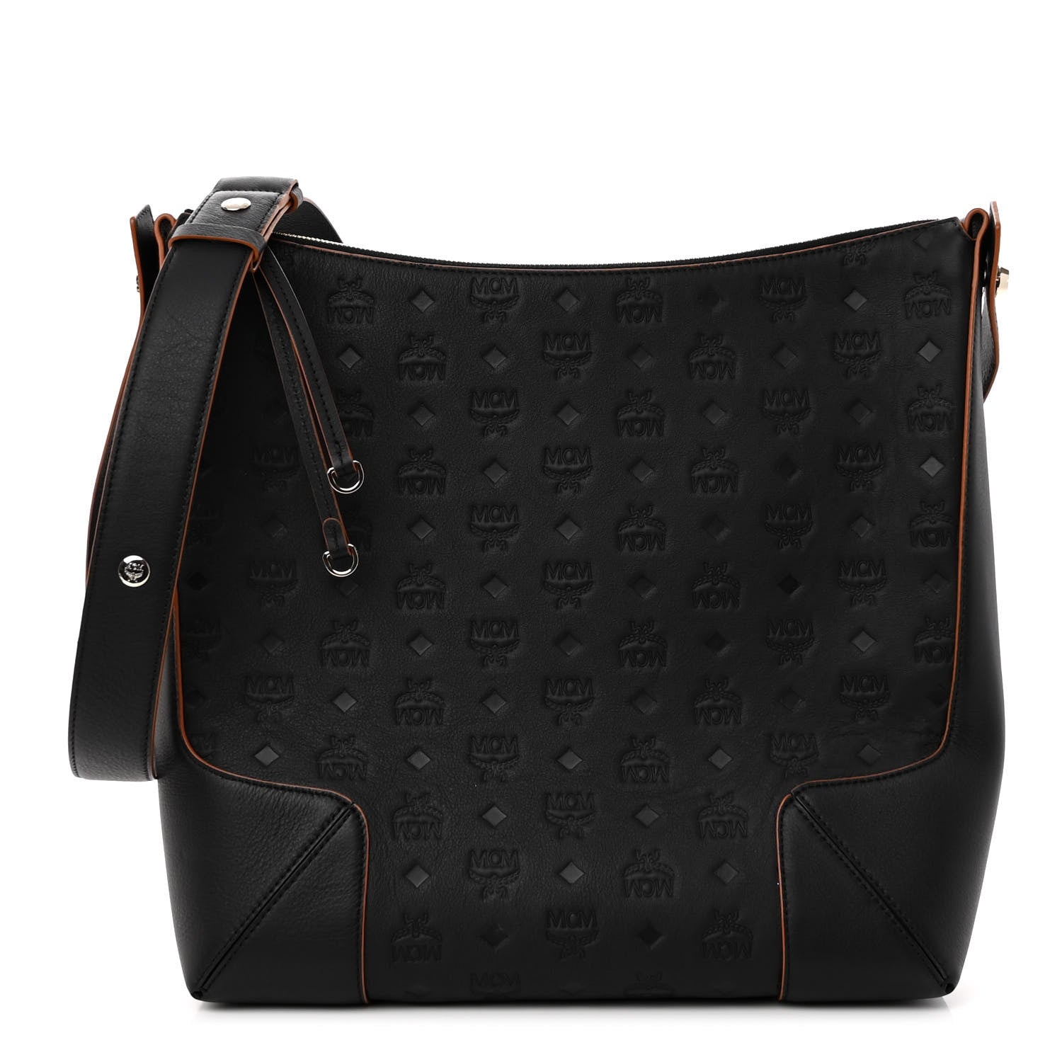 MCM Calfskin Ottomar Monogram Large Klara Hobo Black 1 of 10