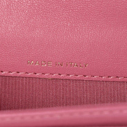 Chanel Sheepskin Quilted Vintage Mademoiselle Card Holder Pink 7 of 11