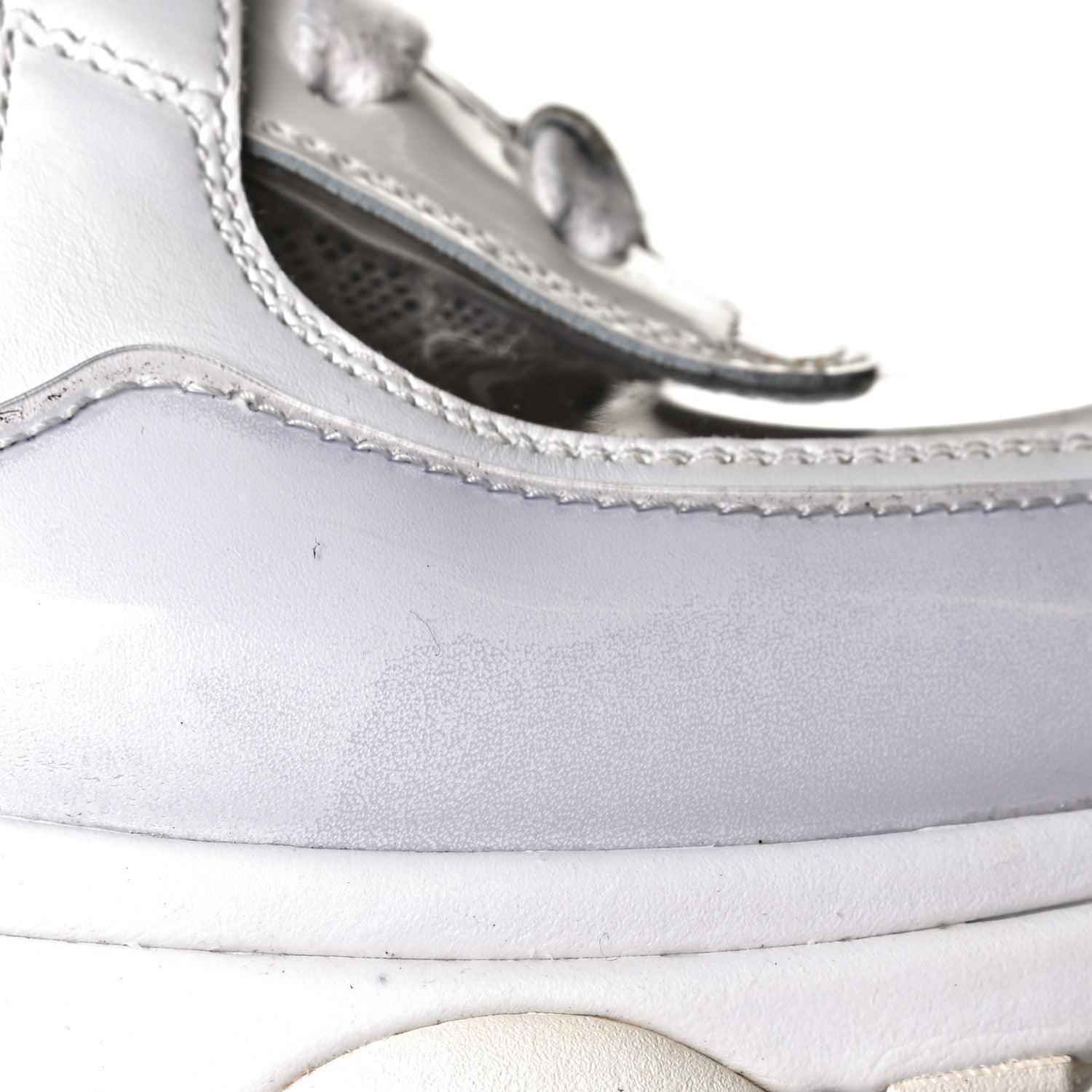 Chanel Calfskin Patent Transparent Womens CC Sneakers 38.5 White 16 of 18