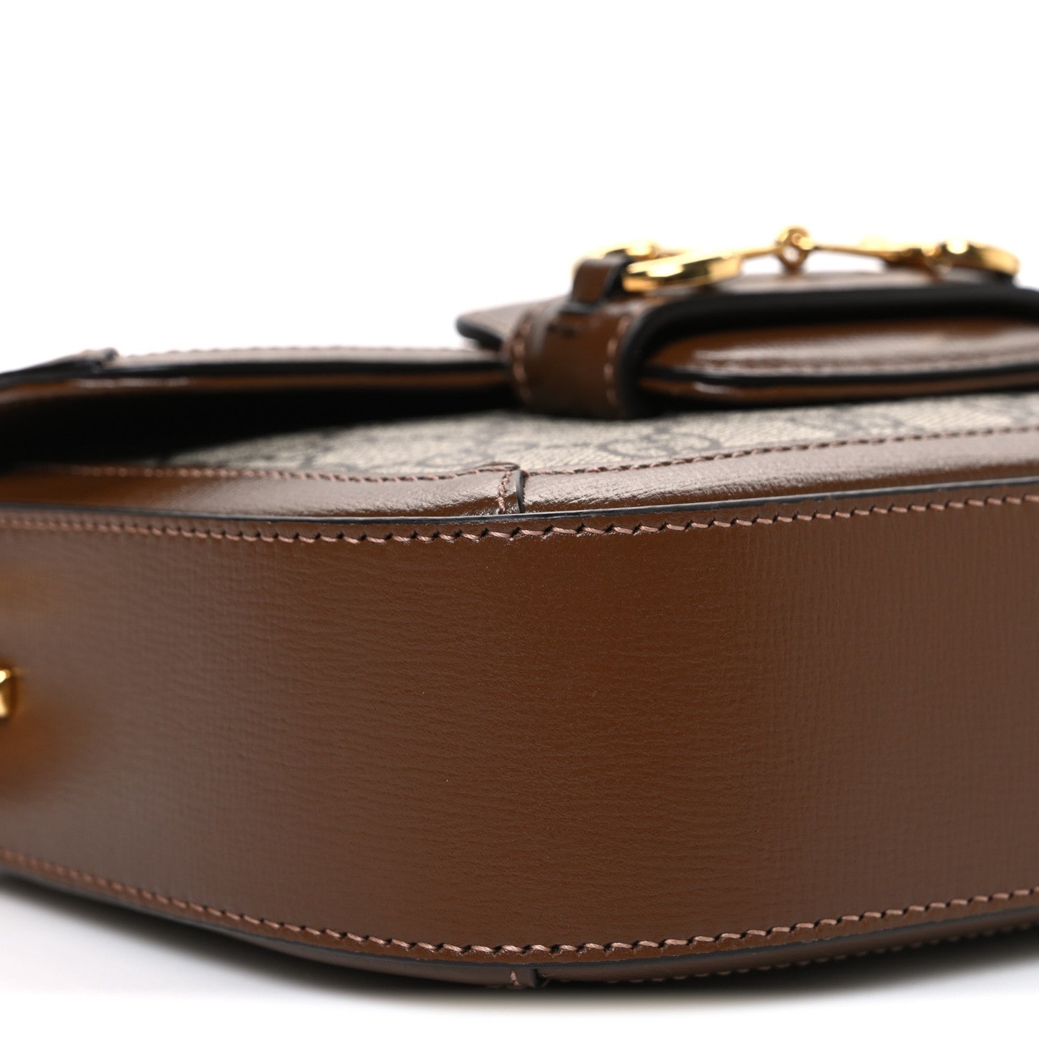 Gucci GG Supreme Monogram Web Mini Horsebit 1955 Shoulder Bag Beige Brown Sugar 9 of 10