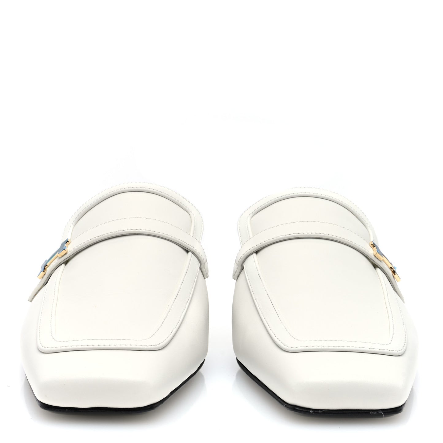 Calfskin Womens Groupie Mules 39 White