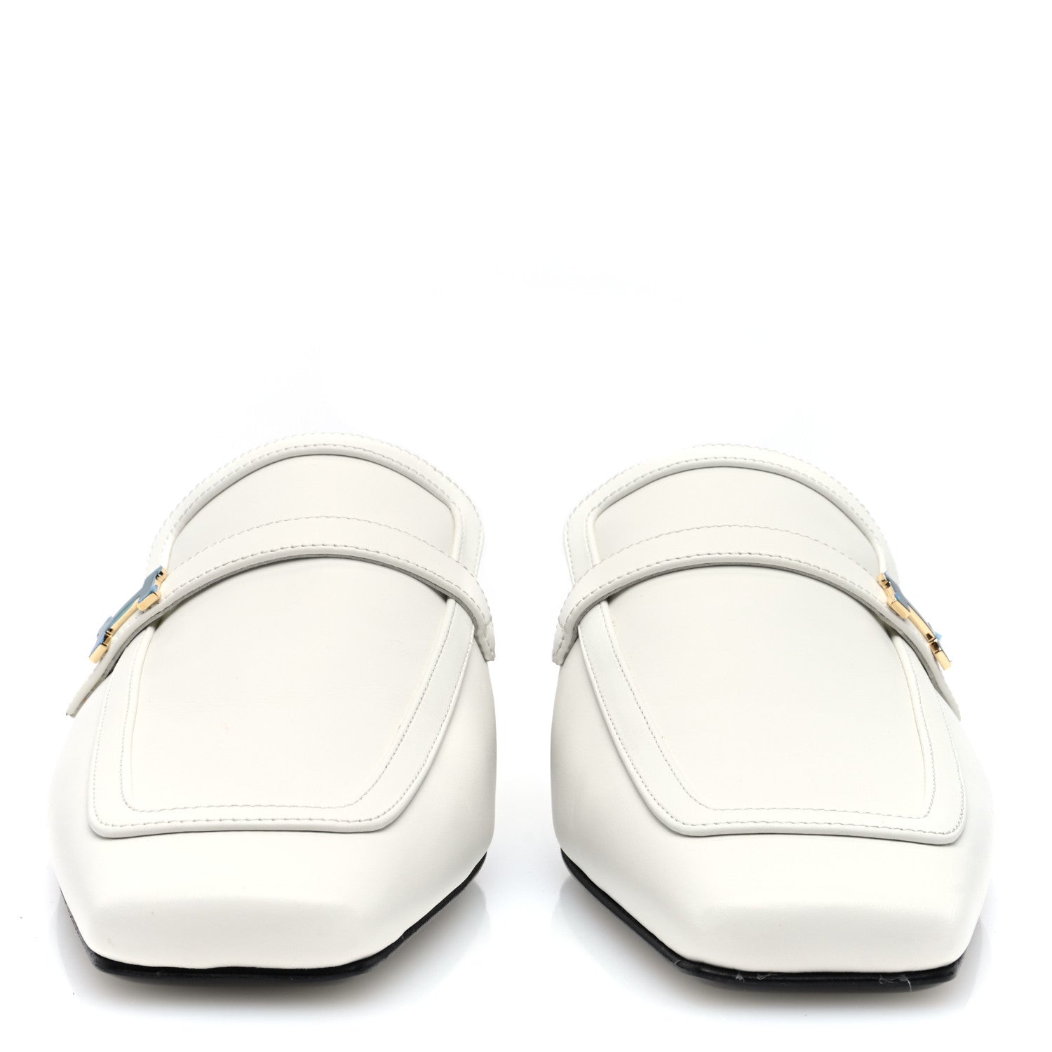 Hermes Calfskin Womens Groupie Mules 39 White 3 of 9