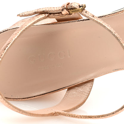 Gucci Galassia GG Marmont Ankle Wrap 75mm Sandals 37.5 Salmone 7 of 7