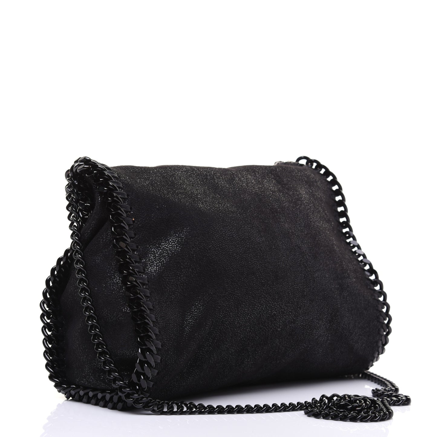 Shaggy Deer Mini Falabella Fold Over Tote Black