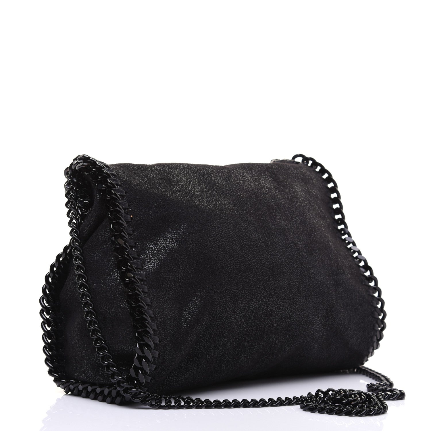Stella McCartney Shaggy Deer Mini Falabella Fold Over Tote Black 3 of 11