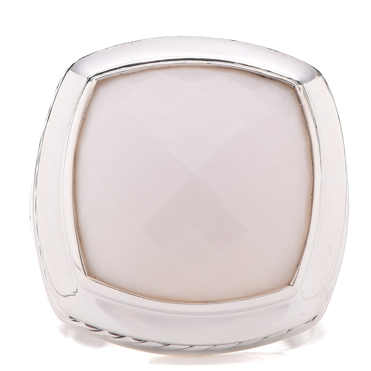 Sterling Silver White Agate 16mm Albion Statement Ring 54 7