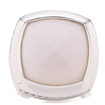 David Yurman Sterling Silver White Agate 16mm Albion Statement Ring 54 7 1 of 5
