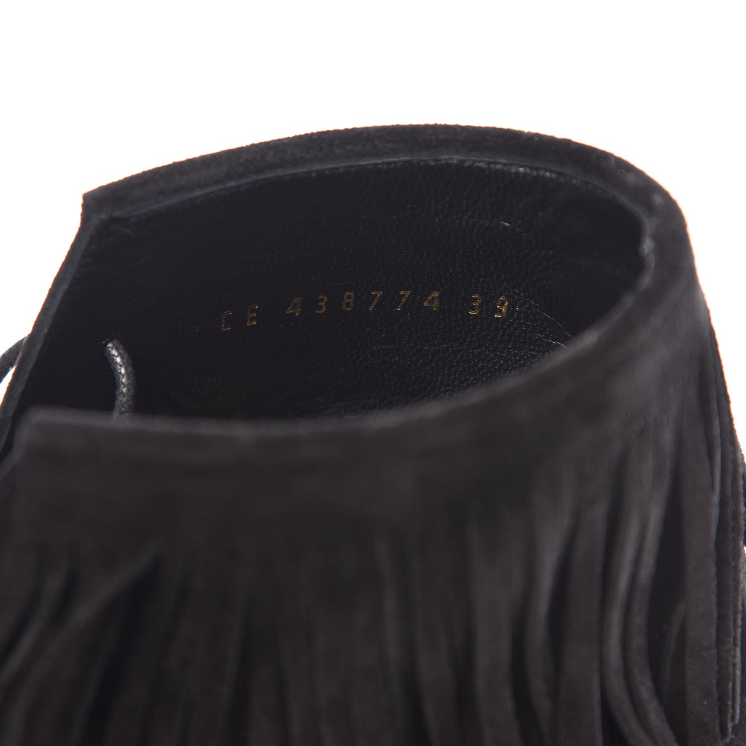Saint Laurent Suede Fringe Babies Ankle Boots 39 Black 8 of 9