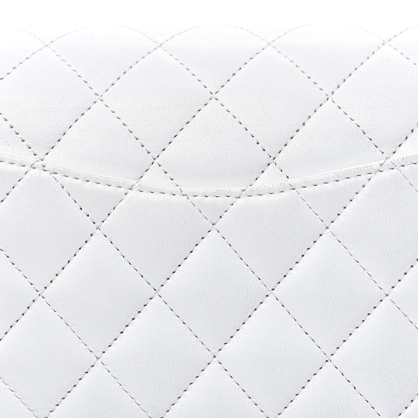 Lambskin Quilted Medium Single Flap White