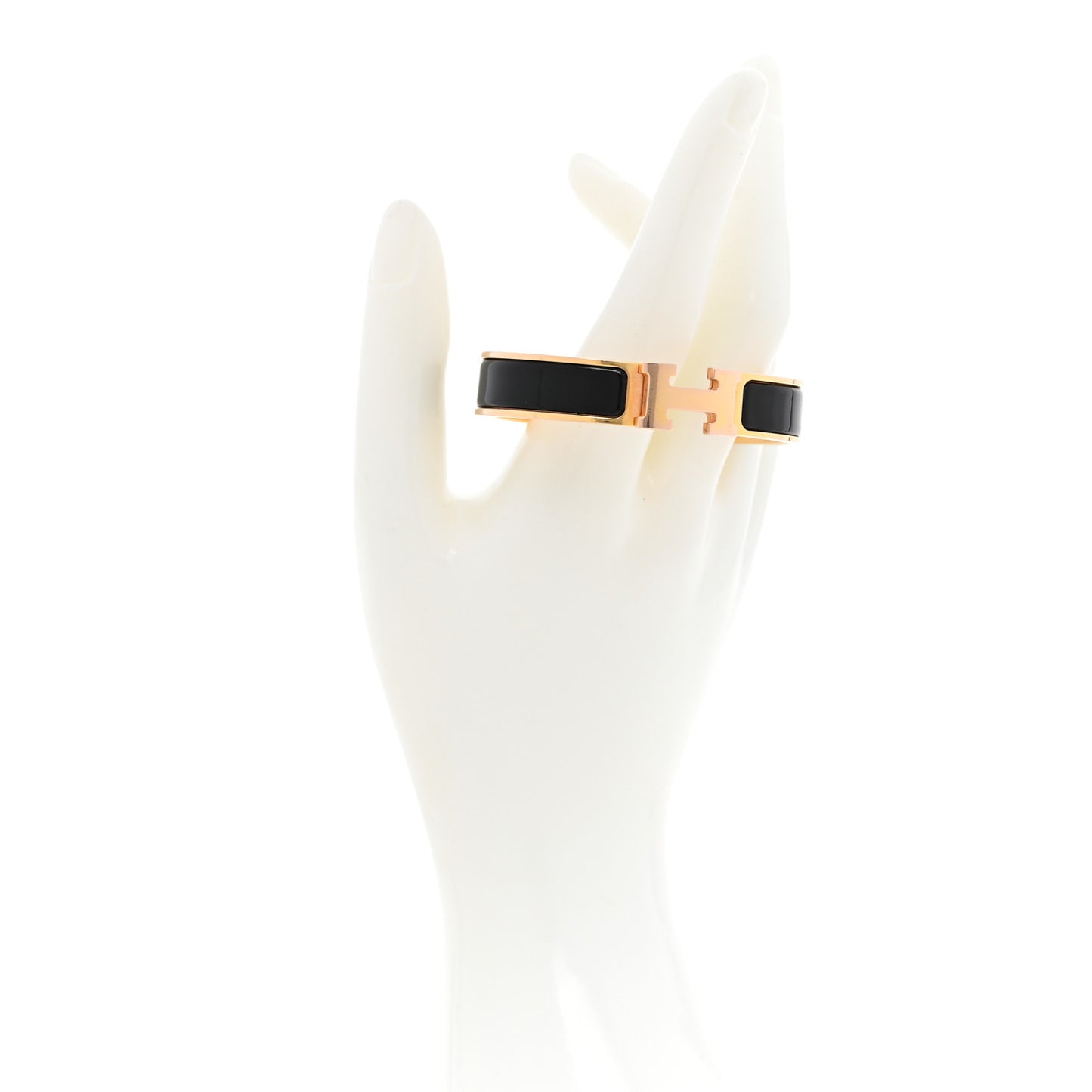 Enamel Narrow Clic Clac H Bracelet PM Black