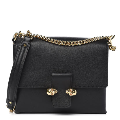 Alexander McQueen Grained Calfskin Twin Skull Crossbody Black 1 of 9