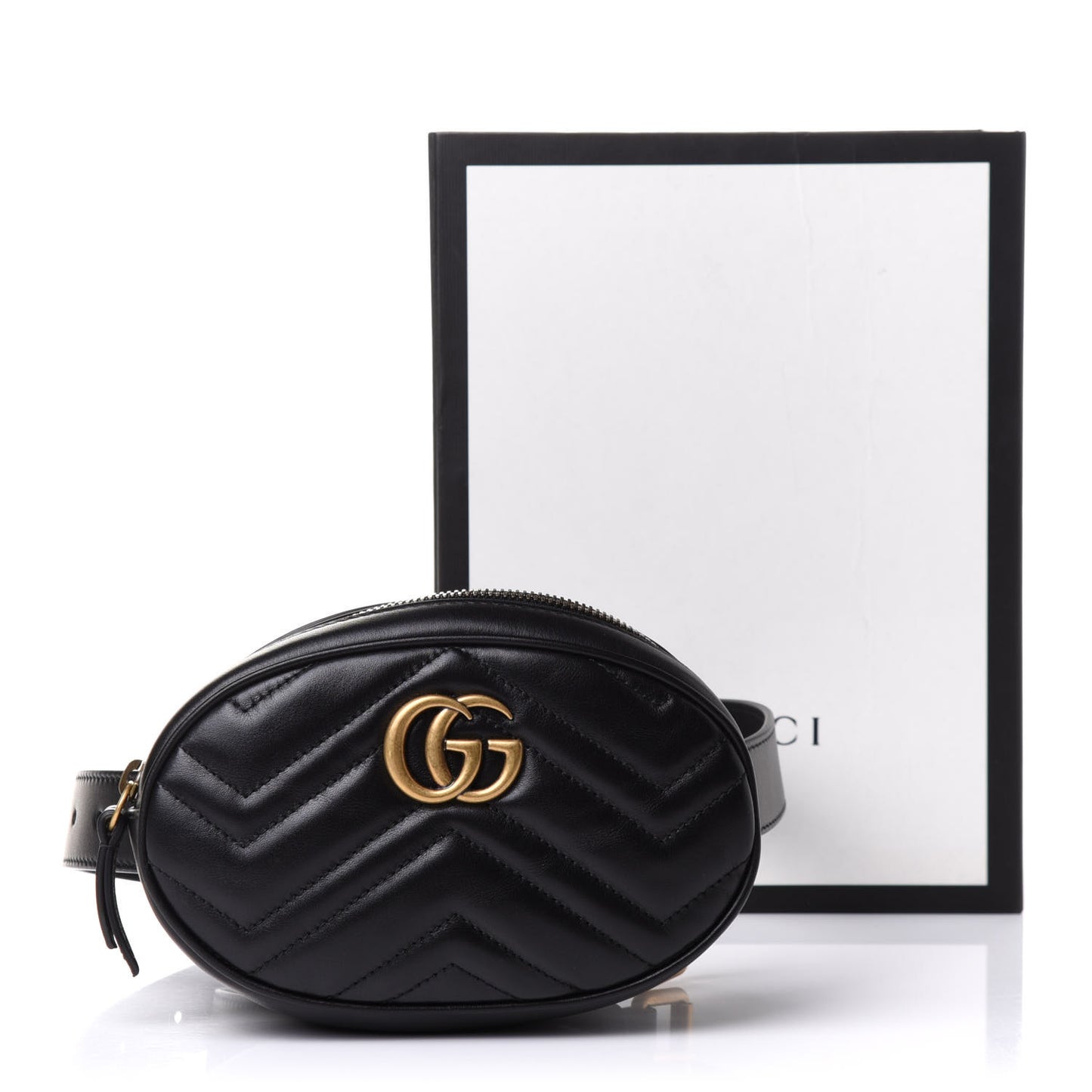 Calfskin Matelasse GG Marmont Belt Bag 85 34 Black