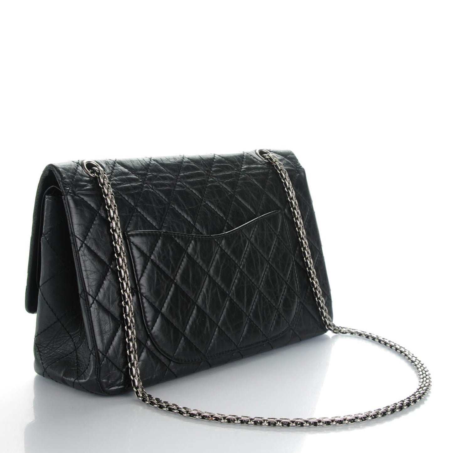 Aged Calfskin Quilted 2.55 Reissue 227 Flap Black