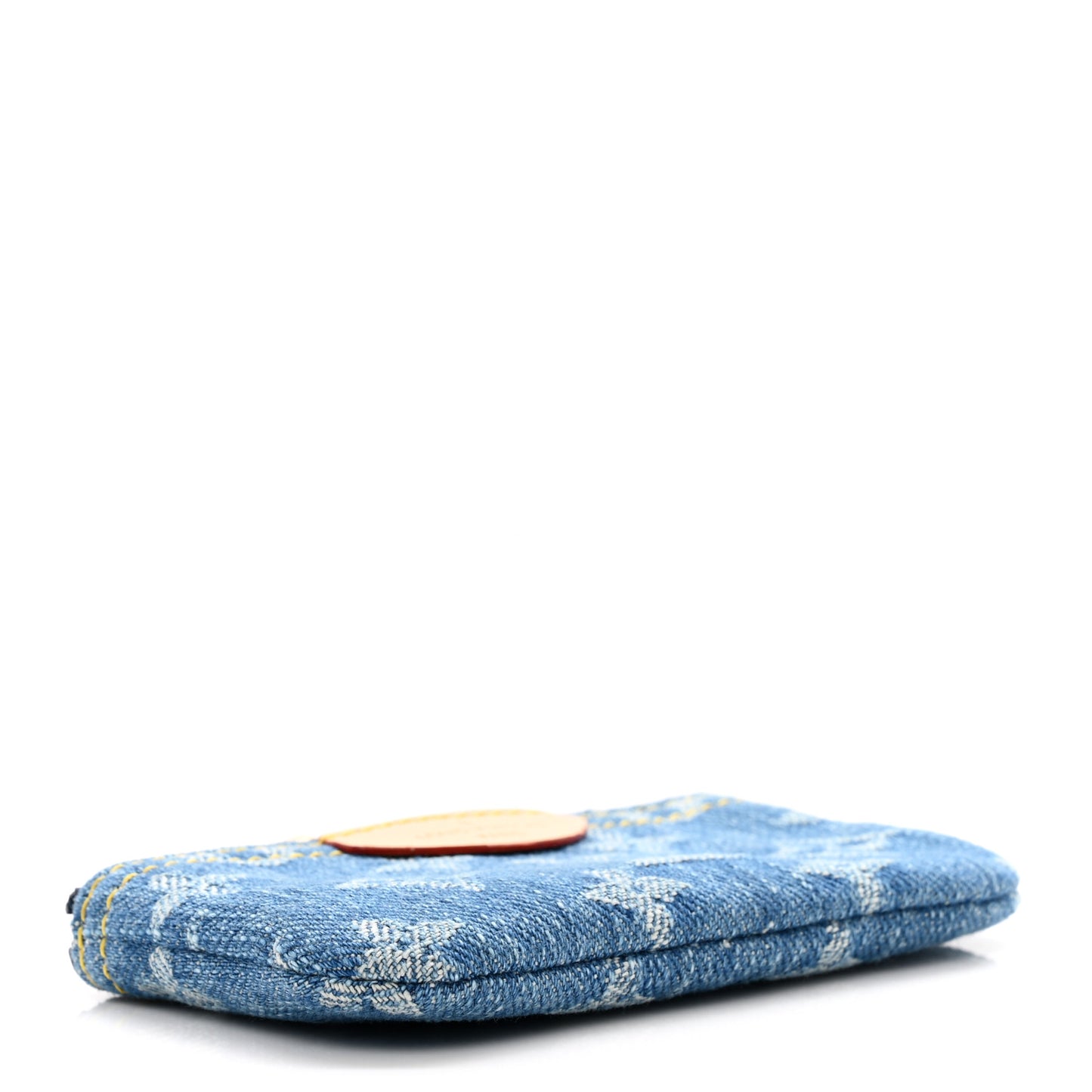 Monogram Denim Key Pouch Denim Blue