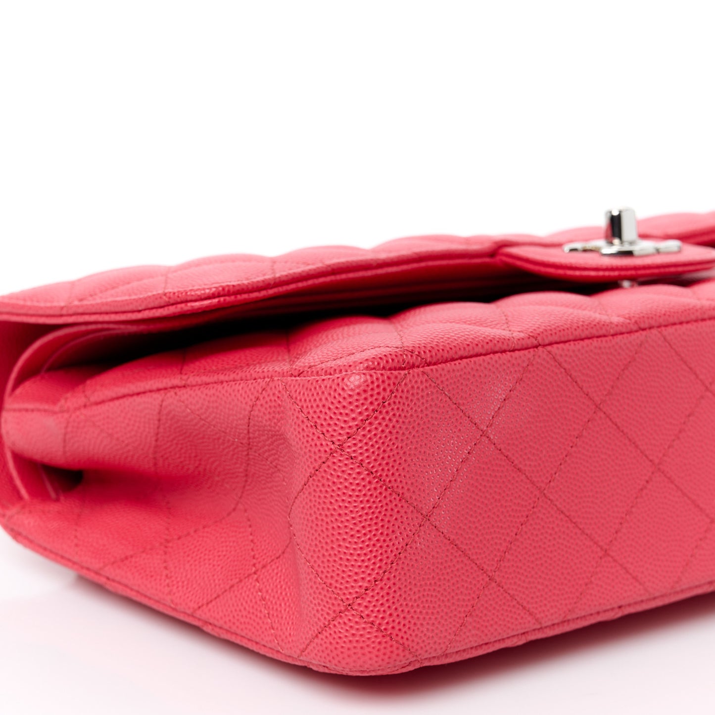 Caviar Quilted Medium Double Flap Dark Pink