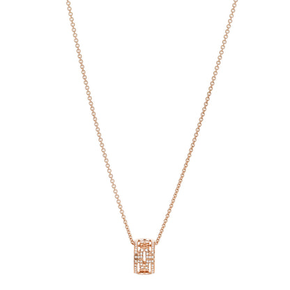 Bulgari 18K Rose Gold Diamond Parentesi Ring Pendant Necklace 1 of 7