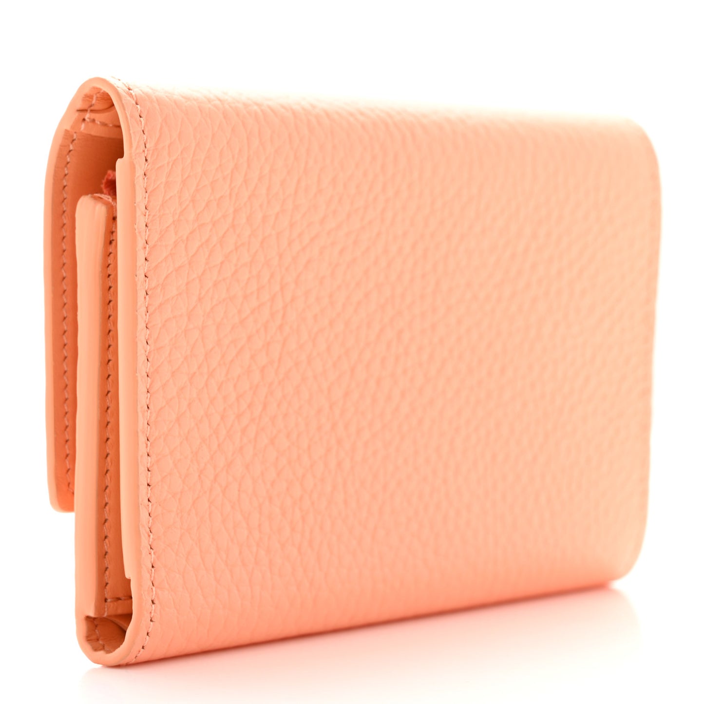 Taurillon Capucines Compact Maxi Wallet Apricot Orange