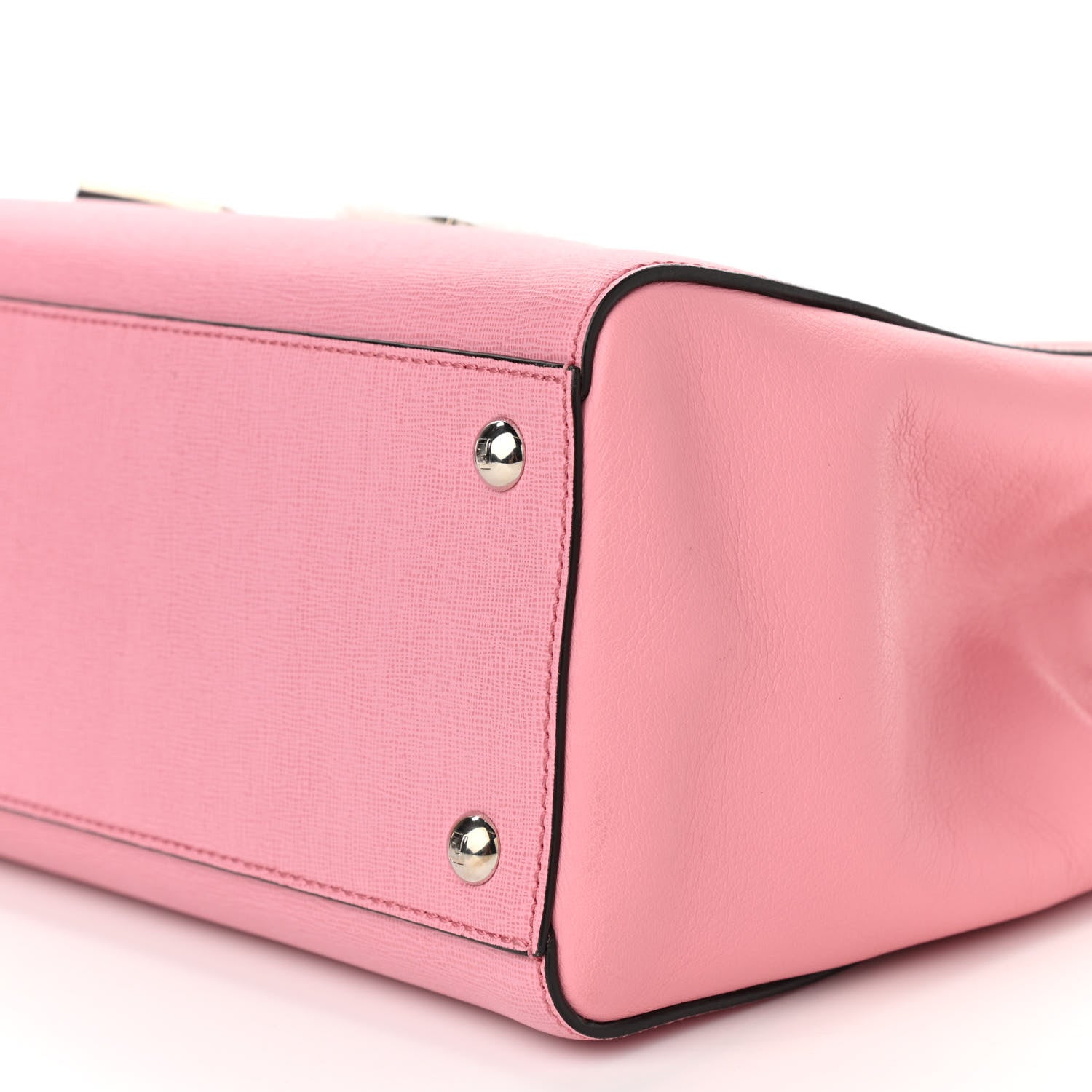 Fendi Vitello Elite Flamingo Mink Monster Charm Petite 2Jours Tote Pink Multicolor 9 of 9