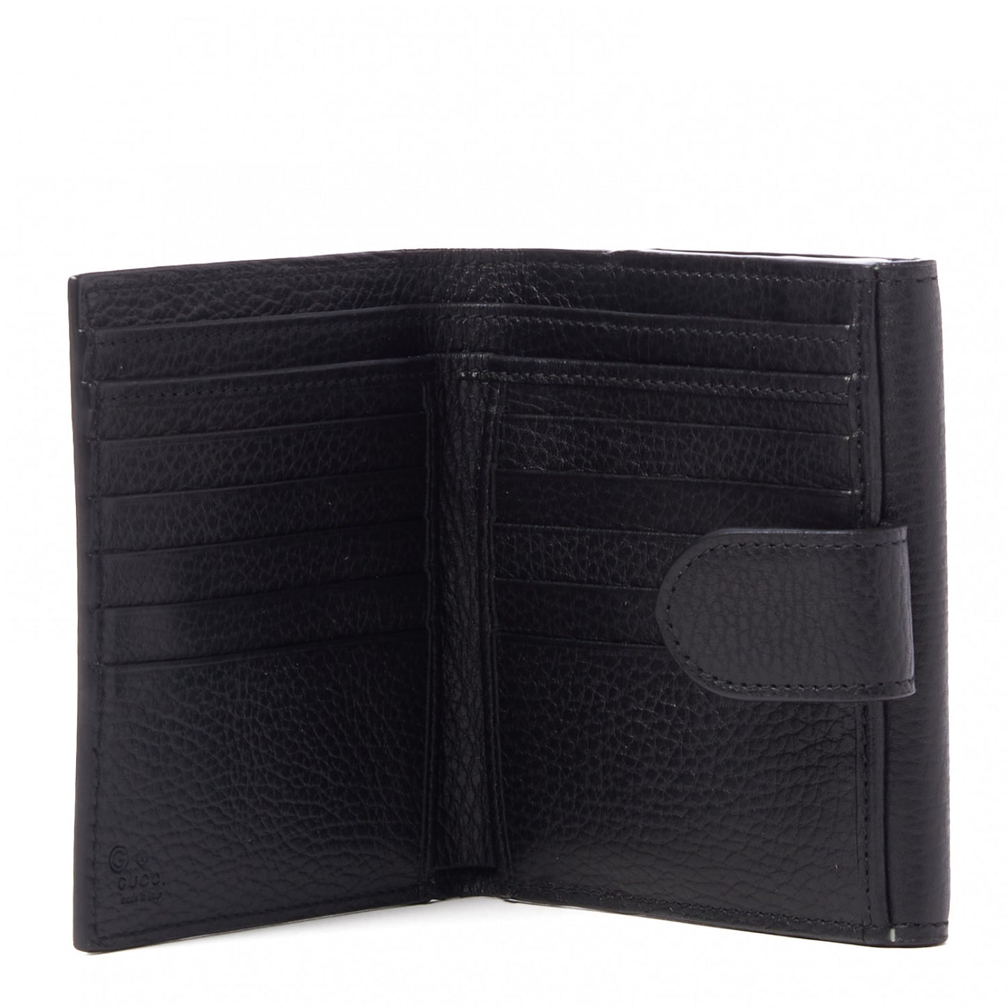 Dollar Calfskin Interlocking G French Wallet Black