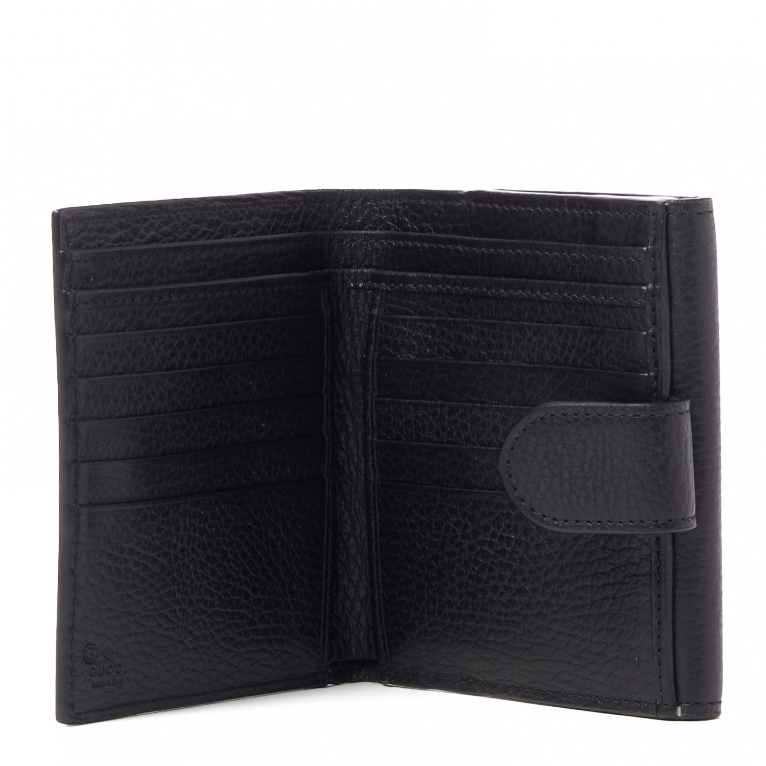 Gucci Dollar Calfskin Interlocking G French Wallet Black 6 of 7