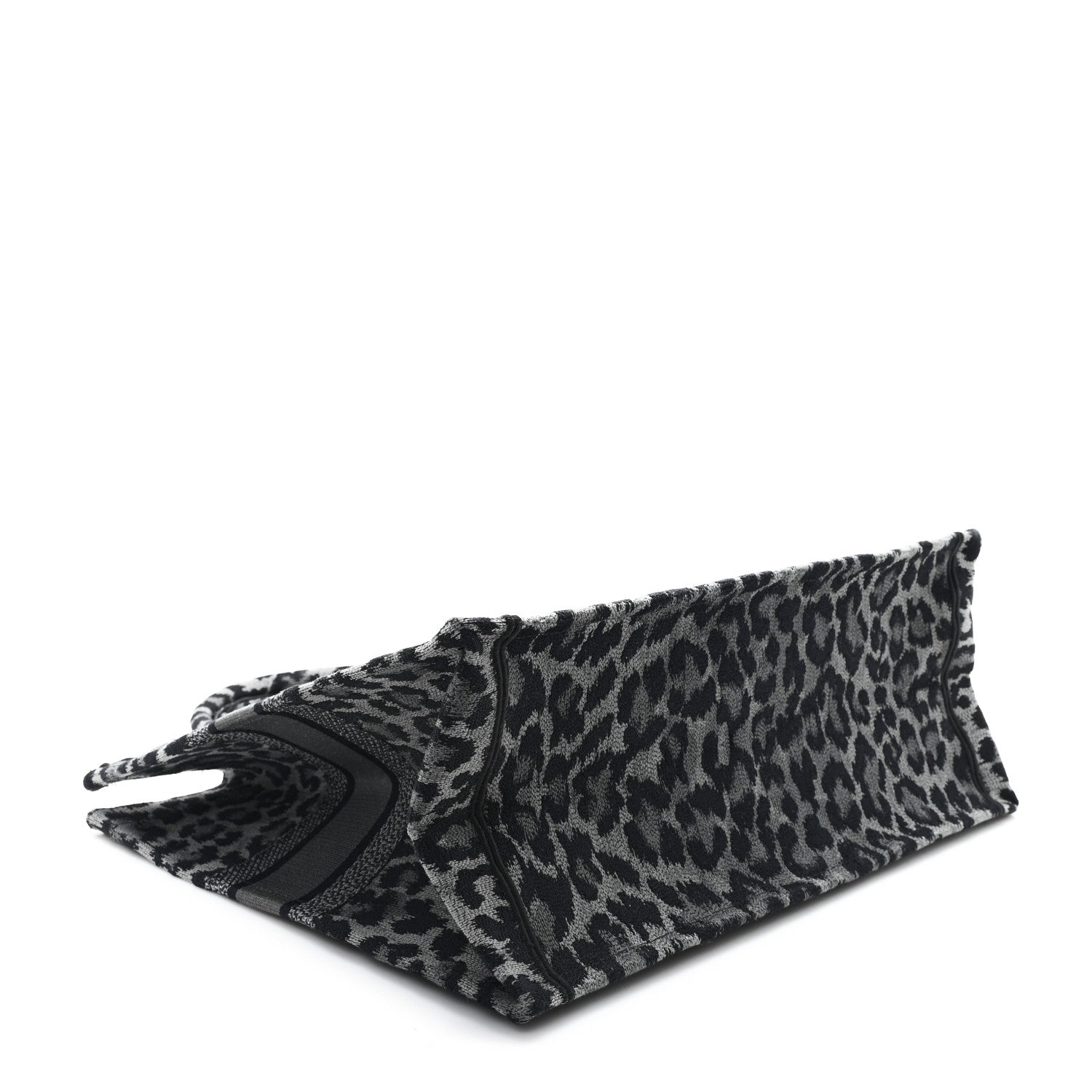 Christian Dior Canvas Mizza Embroidered Large Leopard Book Tote Grey 4 of 11