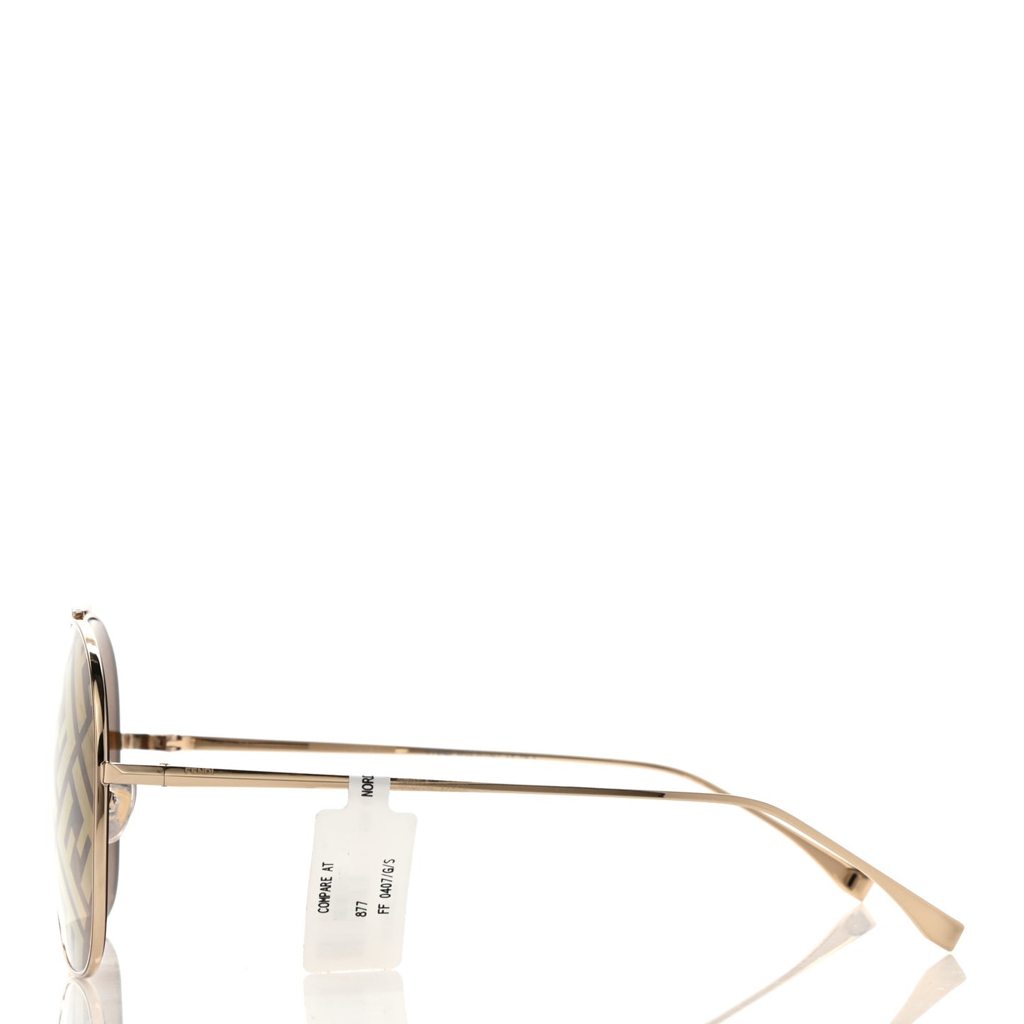 Metal Fendi Forever Aviator Sunglasses FF0407/G/S Gold