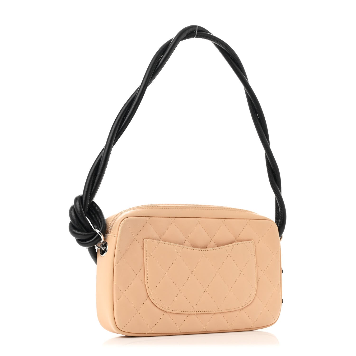 Chanel Calfskin Quilted Cambon Pochette Beige Black 3 of 11