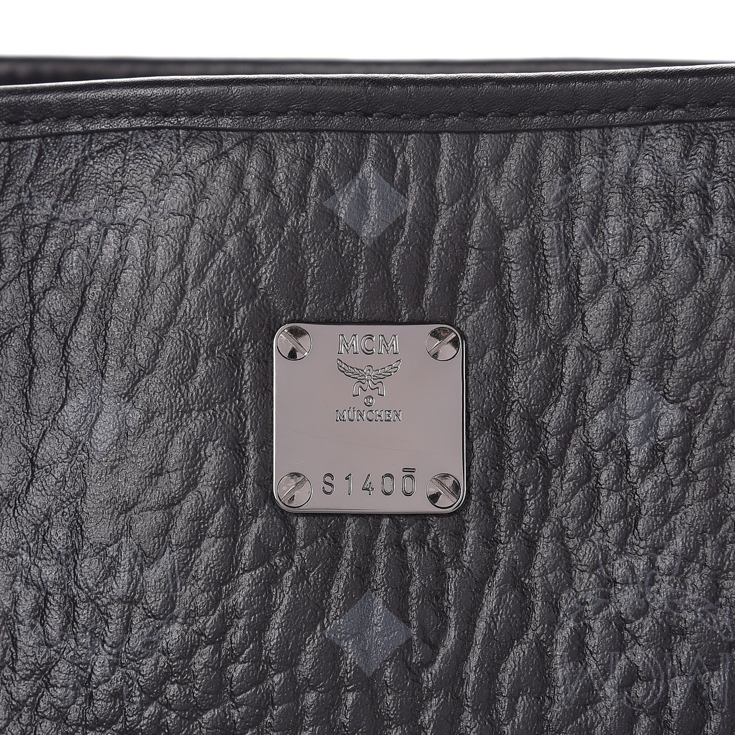 MCM Visetos Large Anya Shopper Tote Black 9 of 13