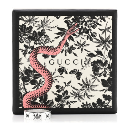 Gucci X ADIDAS Sterling Silver Trefoil GG Monogram Band Ring 55 7.25 5 of 5