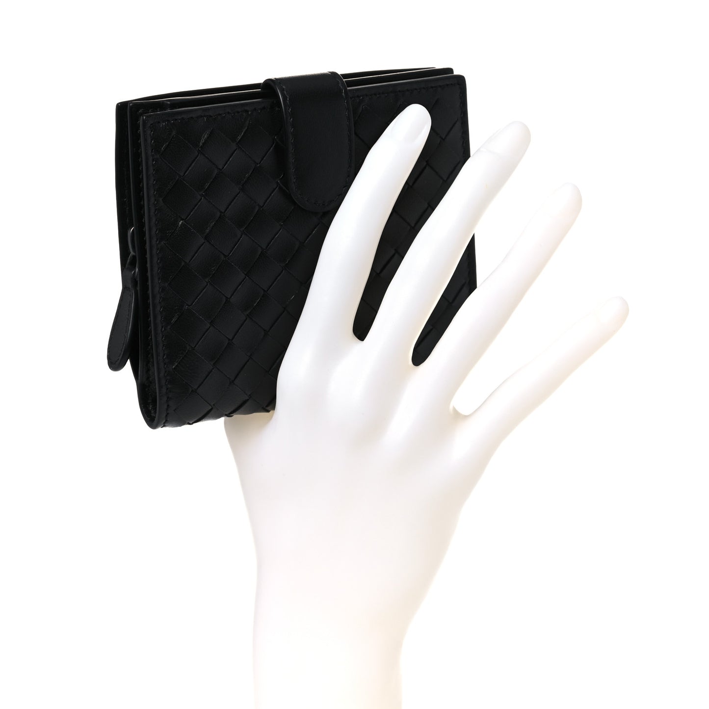 Nappa Intrecciato French Flap Wallet Black