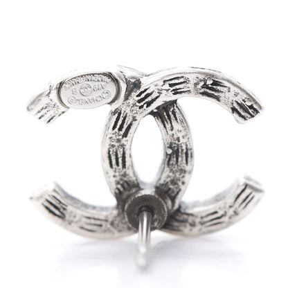 Chanel Crystal Timeless CC Earrings Silver 4 of 5