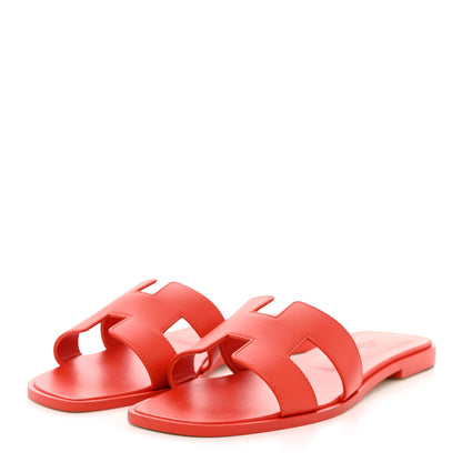 Hermes Calfskin Oran Sandals 40 Orange Capucine 3 of 9