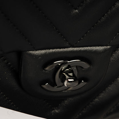 Chanel Lambskin Chevron Medium Double Flap So Black 9 of 9
