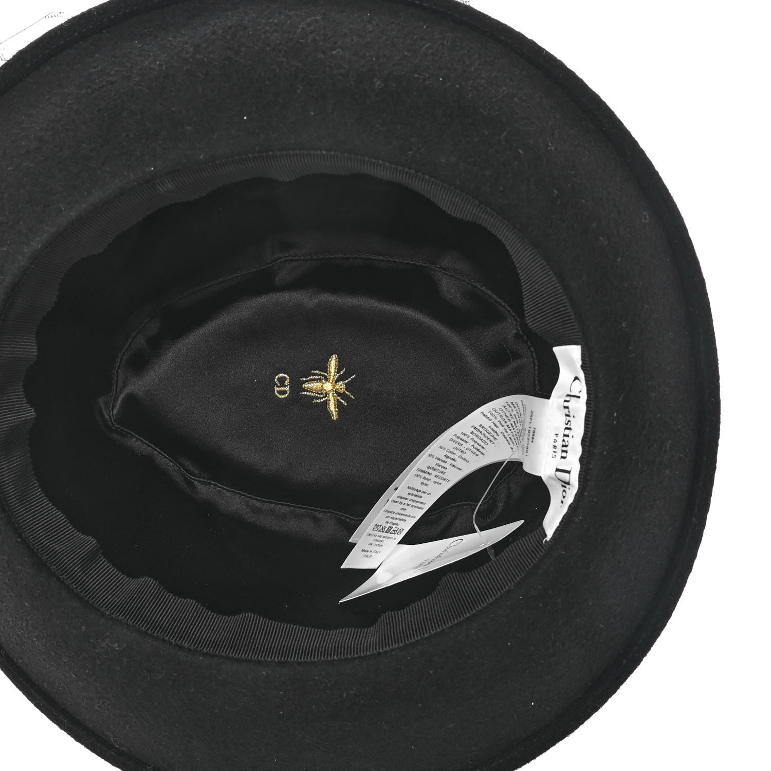 Christian Dior Rabbit Felt Veil Hat 57 Black 5 of 8