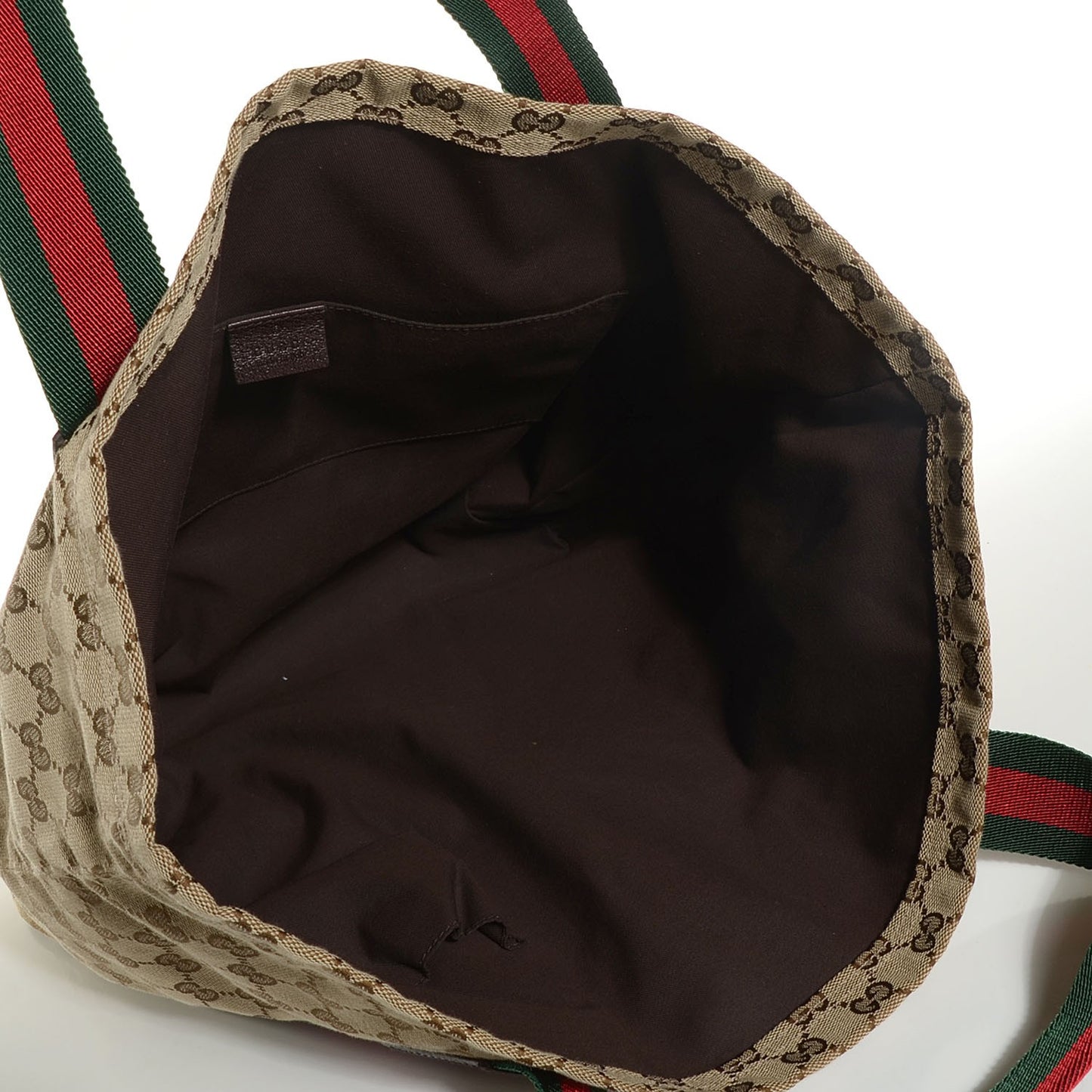 GG Monogram Medium Web Handle Vertical Tote Bag Dark Brown
